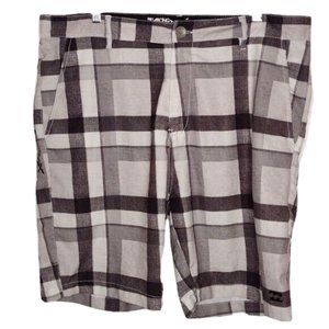 Billabong White Grey Black Plaid Hydrostretch Platinum Stretch Shorts 38